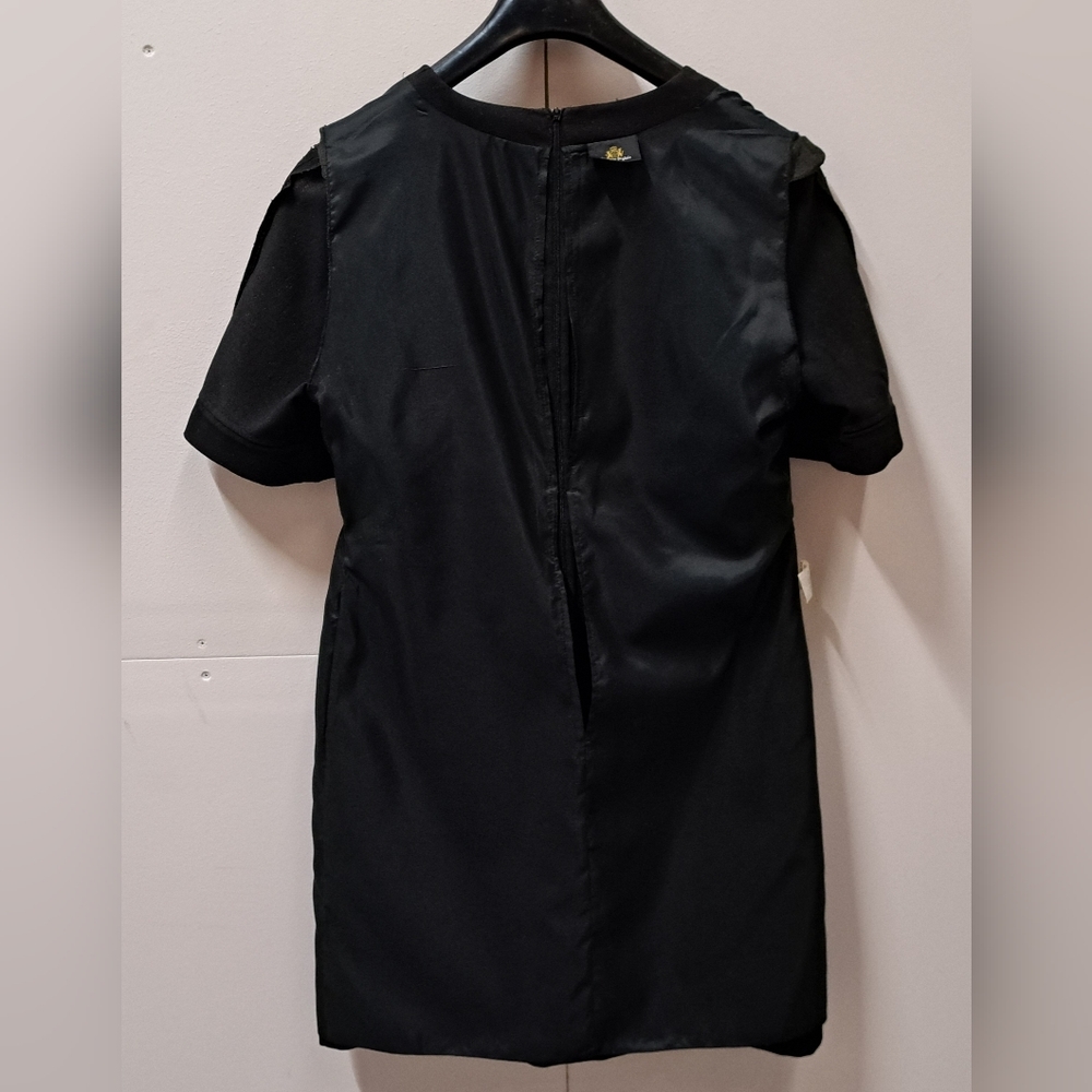 El Cortes Ingles Women's Dress Shift Midi Vintage Black Short Sleeve Size Medium - Picture 8 of 11